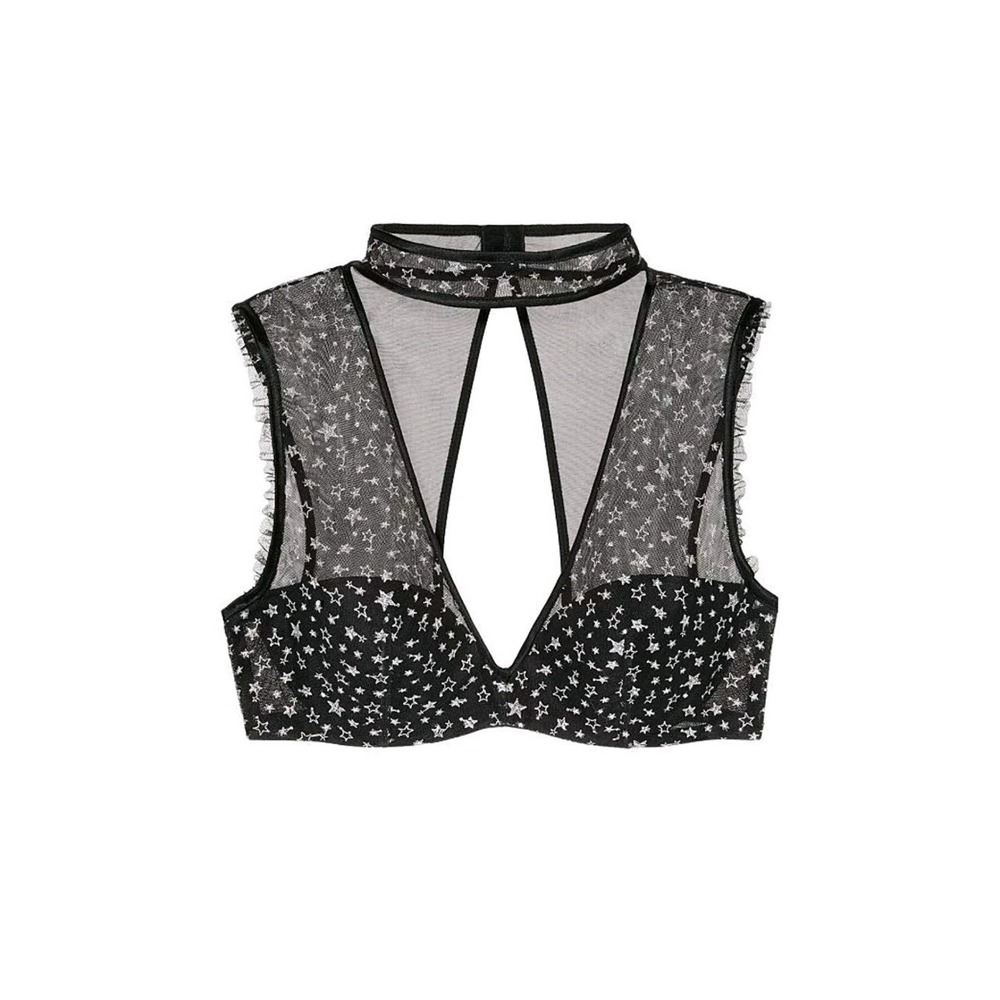 New Victoria's Secret Large Dream Angels Embroidered Stars Choker Plunge Bra